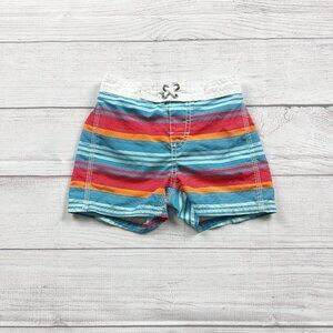 OshKosh B’gosh Toddler Boy Swim Trunks Striped Board Shorts 12-18 Months